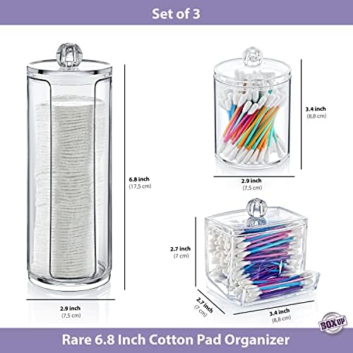 Boxup Bathroom Organizer Storage Set - Cotton Pads Q Tips Holder