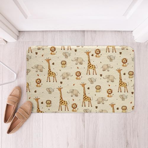 Zoo Animal Soft Fleece Door Carpet for Kids