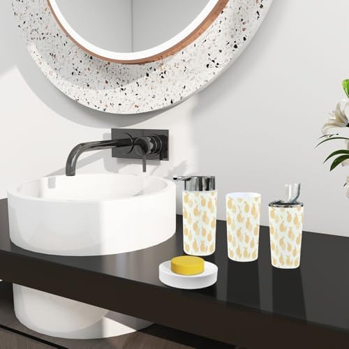 6-Piece Boho Flat Orange Tropical Fruit Bathroom Accessory Set