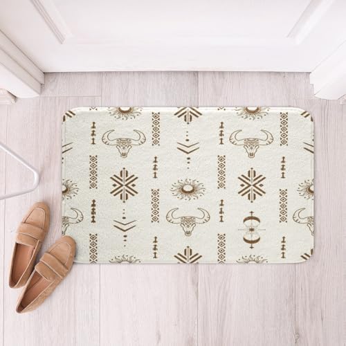 Western Aztec Bath Mats 16x24 Inch Kids Boho Tribal Bathroom Rugs