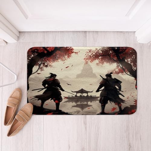 Feelyou Japanese Samurai Bath Mat 16x24 Inch