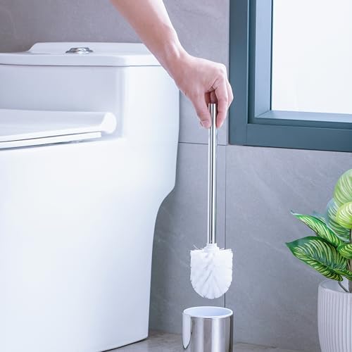 DJLEE Toilet Brush Set 2 Packs with Holder Stainless Steel