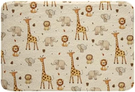 Zoo Animal Soft Fleece Door Carpet for Kids