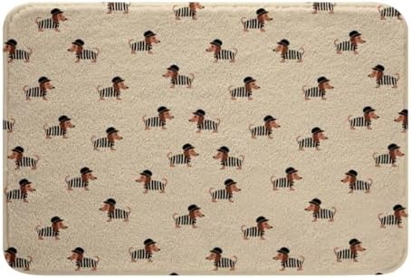 Jejeloiu Dachshund Zebra Bath Rug 16x24 Inch