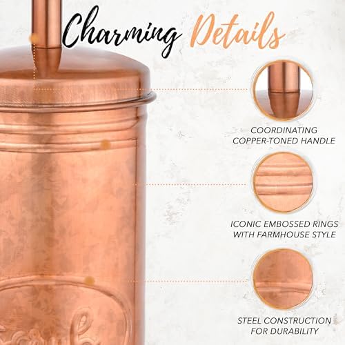 Autumn Alley Copper Toilet Brush and Holder Set