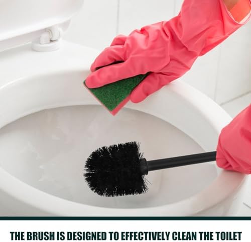 Toilet Brush and Plunger Set with Hidden Holder