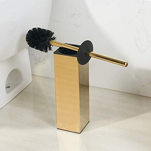 BGL Gold Toilet Brush with Holder - 304 Stainless Steel Space Saving Deep Cleaning