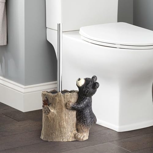 Black Bear Toilet Brush Holder Set 1