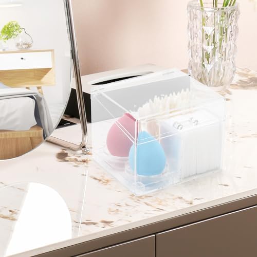 4-Grid Qtip Holder Organizer for Cotton Pads and Makeup Tools
