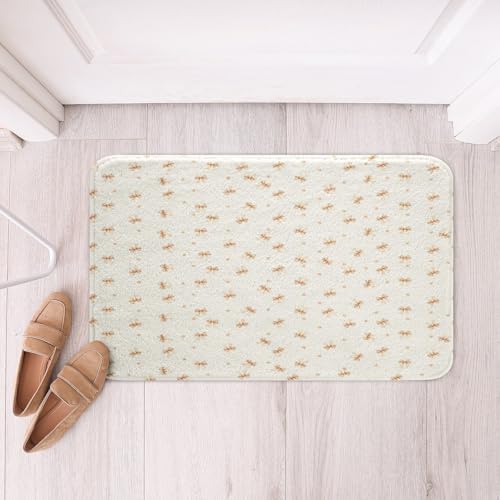 Cute Bow Bowknot Bath Rug for Kids 16x24 Inch Light Brown