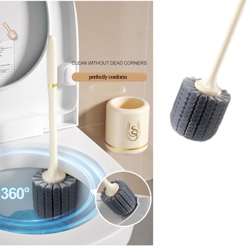 FUXINGQIYE Toilet Brush and Holder Set with Silicone Head