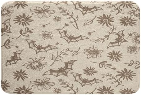 Jejeloiu Bats Bath Rug Halloween Decor 16x24 inch Non-Slip Shaggy