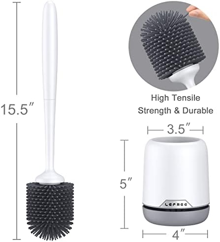 Lefree Store 2 Pack Toilet Brush Set with Ventilated Holder