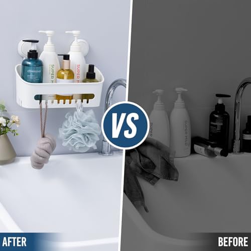 DUORAN Suction Shower Caddy Organizer White