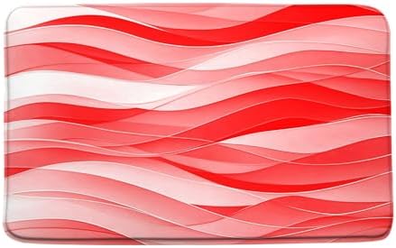 JWJAMM Red White Stripes Bath Mat 16x24 Inch