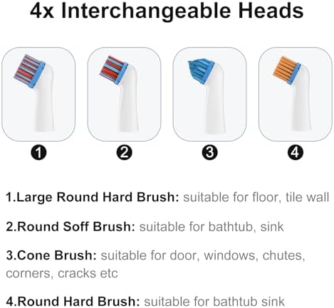 SOARING Electric Cleaning Brush with 4-in-1 Heads