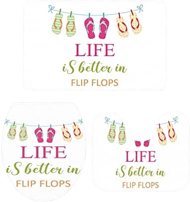 YESOF66 3 Piece Bathroom Rug Set Non-Slip 1