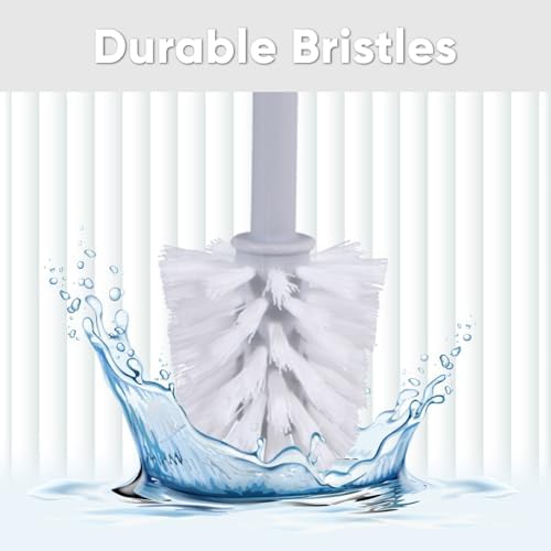 Superio Ribbed Toilet Brush with Holder Set Blue 1