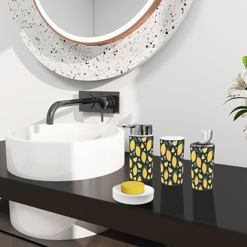 TRANQDEHOM 6-Piece Boho Tropical Bathroom Accessory Set
