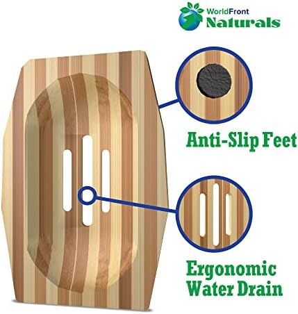 Worldfront Bamboo Soap Dish for Shower Wall