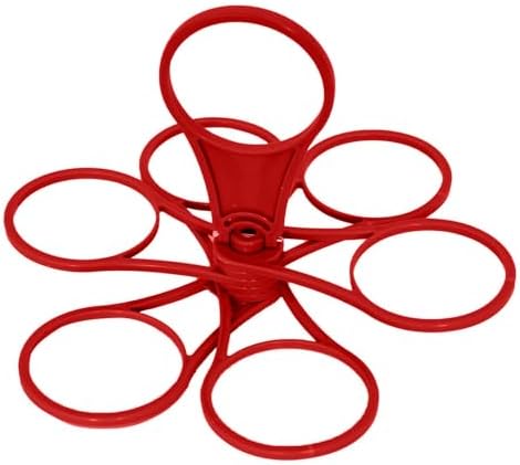 Foldable Cup Rack - 6-in-1 Portable 360 Rotating Holder for Camping Picnics Parties Red 1pc