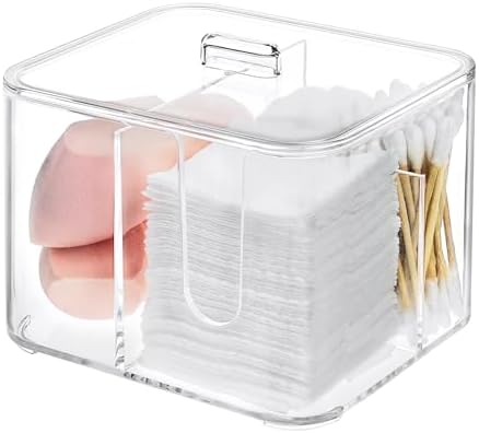 QTip Holder with 4 Compartments Clear Acrylic Organizer for Bathroom 1
