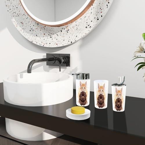 Boho Kitten Puppy Bathroom Accessory Set 6 Piece
