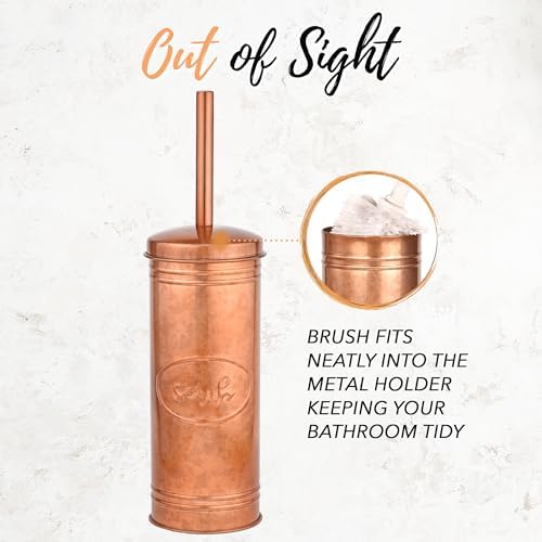 Autumn Alley Copper Toilet Brush and Holder Set
