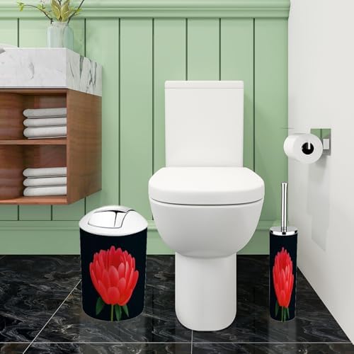 TRANQDEHOM Boho Red Bathroom Accessory Set 6 Piece