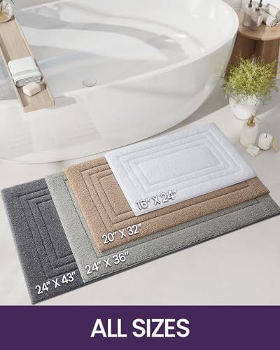DEXI Navy Bathroom Rug Mat 36x24 Non Slip