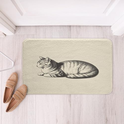 Erosebridal Kawaii Cat Bath Rug 16x24 Non-Slip