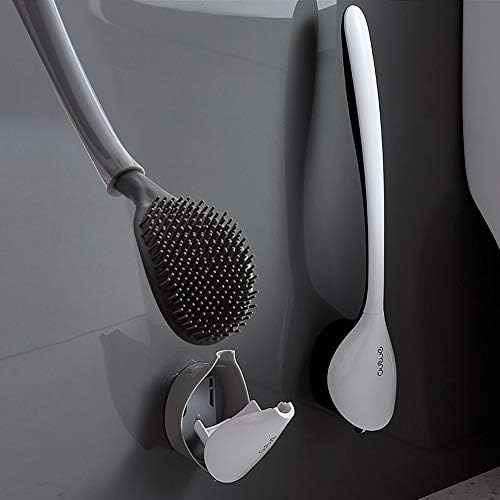 Xuanmuque Silicone Toilet Brush with Holder - Black