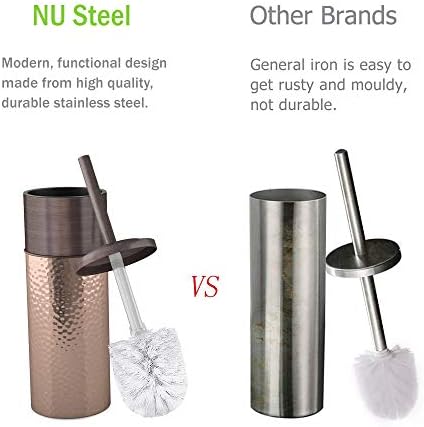 Nu Steel TBH-SS542-17 Round Stainless Steel Toilet Brush Holder