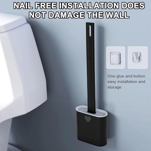 Silicone Toilet Brush with Holder Deep Clean Hygienic Design