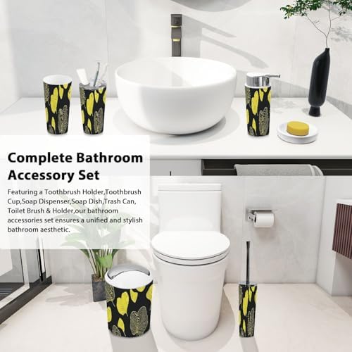 Boho Style 6-Piece Bathroom Accessory Set 1