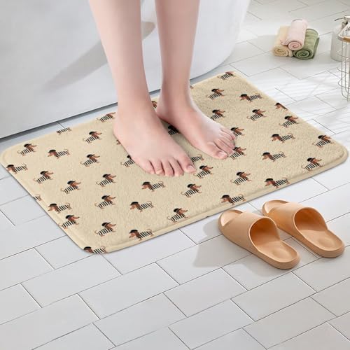 Jejeloiu Dachshund Zebra Bath Rug 16x24 Inch