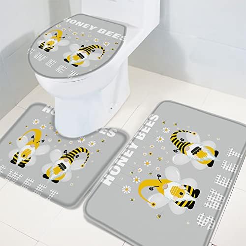 YESOF66 3 Piece Bathroom Rug Set with Non-Slip Mat