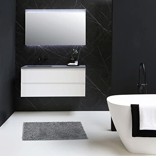 KAMA BRIDAL Non-Slip Bath Rug Dark Grey 12 x 19 Inches