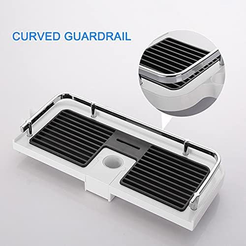TYZK Adjustable Shower Shelf with 2 Hooks No Drilling Bathroom Caddy