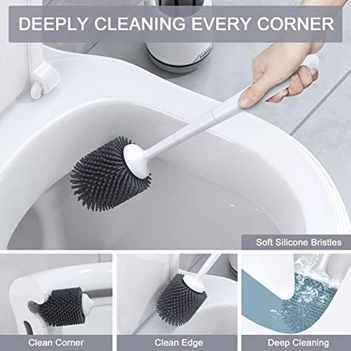 Lefree Store 2 Pack Toilet Brush Set with Ventilated Holder