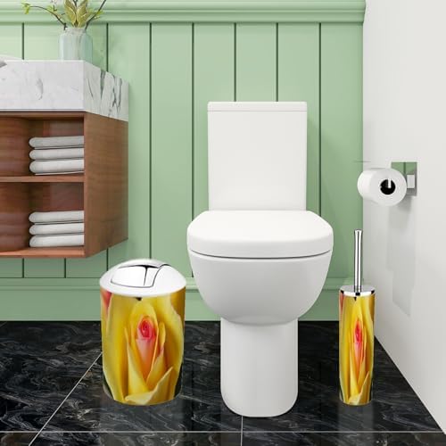Boho Bathroom Accessory Set 6 Piece Yellow Rose