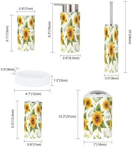 TRANQDEHOM 6 Piece Boho Bathroom Accessory Set 1