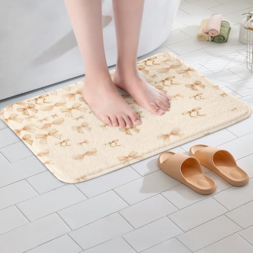Jejeloiu Bowknot Bath Rug for Girls 16x24 Inch