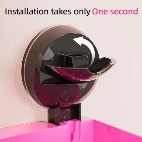 Pink Rectangle Shower Caddy with Suction Cup Shelf