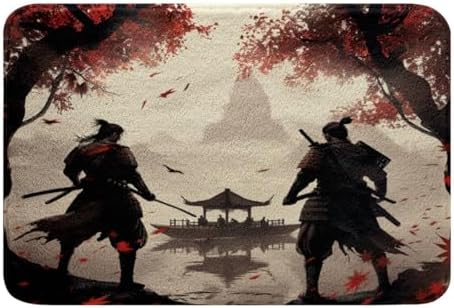 Feelyou Japanese Samurai Bath Mat 16x24 Inch