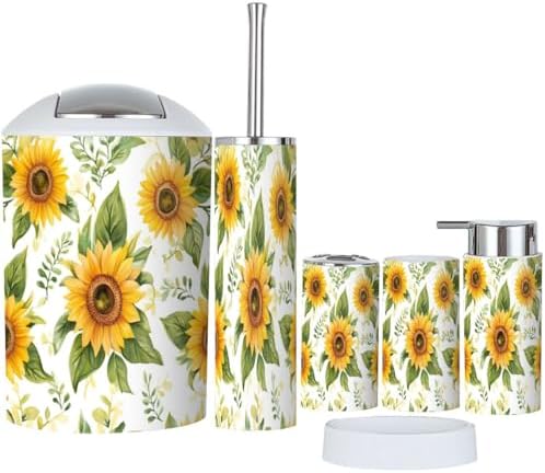 TRANQDEHOM 6 Piece Boho Bathroom Accessory Set 1