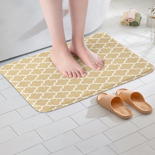 Jejeloiu Modern Geometric Soft Fleece Bath Rug