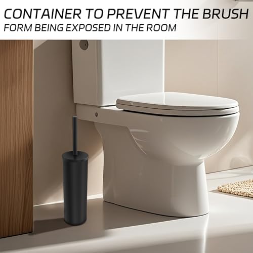 ZGELIN Stainless Steel Toilet Brush with Holder 1 Black