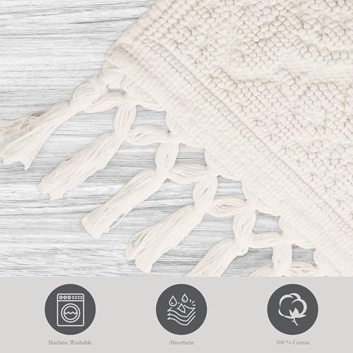 Jean Pierre Ricardo Bath Mats Set of 2 Ivory 1