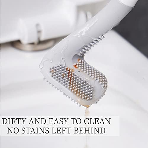 MASTERDUAN Toilet Brush and Holder Set with Flexible Silicone Bristles